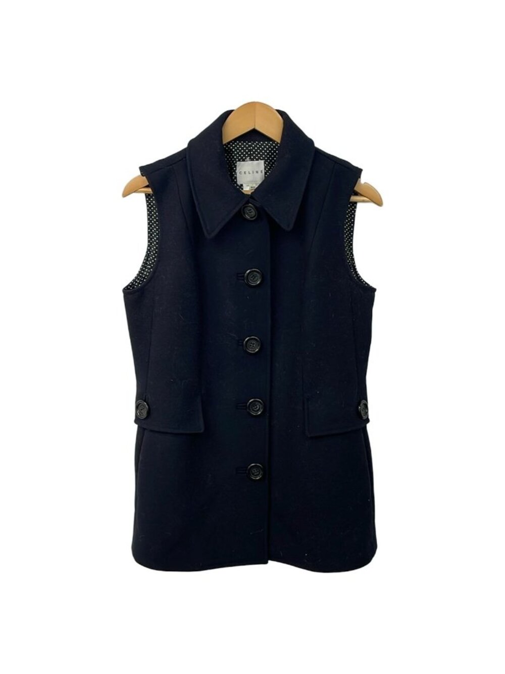 Celine Coat L Dark Navy Gilet Vest